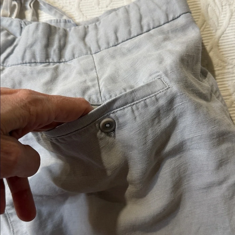 Wilfred Light Gray Drawstring Crop Joggers Linen Blend Size 4. Pockets